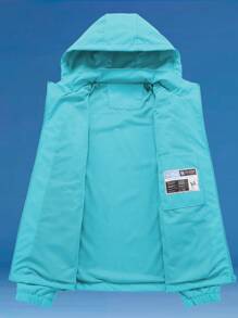 Áo khoác trùm đầu chống gió cho nữ, Áo khoác thể thao ngoài trời nhẹ, Mùa xuân/Thu - Màu xanh lam - Xem 3