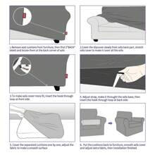Deluxe Velvet Chair Cover With Armrests Elastic Chair Cover For 1/2/3/4 Seater Living Room Thickened Soft Armchair Cover Anti-Slip Pet Furniture Protective Cover