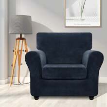 Deluxe Velvet Chair Cover With Armrests Elastic Chair Cover For 1/2/3/4 Seater Living Room Thickened Soft Armchair Cover Anti-Slip Pet Furniture Protective Cover