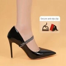 1 Pair Bling Decorative Elastic Shoelaces, Fashion Rhinestones Shoe Laces For High Heels Without Slipping, Comfortable And Stylish - Multicolor - View 6