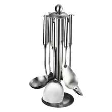 Heavy Duty 304 Stainless Steel Cookware Kitchen Cooking Utensils - Spatula,Ladle,Serving Spoon,Chef-Exclusive Stir-Fry - Silver - View 5