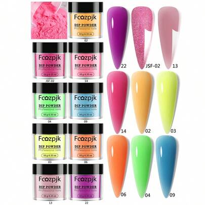 Colorful Acrylic Nail Powders With Glitters - Y2K Style Nail Extension & 3D Sculpture Powder For Acrylic Press On Nails, DIY Nail Art Supplies For Professional & Home Manicure 10g