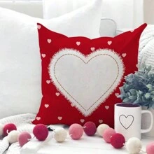 4 件情人节 Hello Valentine 拥抱和亲吻抱枕套，红心 XOXO 条纹装饰农舍婚礼靠垫套适用于家居沙发装饰 - 彩色 - 查看 2