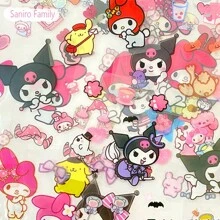 Sanrio 1pc Hello Kitty Sanrio Non-Repeating 100-Piece Sticker Set Cinnamoroll Kuromi Waterproof Stationery Sticker Gift Box Birthday Gift