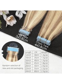 Straight Tape In Hair Extensions Skin Weft Brazilian Hair 100% Remy Human Hair Extensions 10 Pcs Per Pack Piano Color - S18/613 - View 5