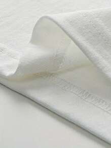 1 Piece, 100% Cotton, Cute Little Yellow Hat, Versatile , Men's Short-Sleeved Printed T-Shirts, Holiday Gifts. - White - View 4