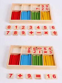 Aide pédagogique pour les mathématiques: Bâtonnets numériques en bois pour aider les enfants à apprendre facilement les mathématiques, cadeau pour Halloween, Noël et le jour de Thanksgiving