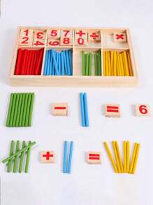 Aide pédagogique pour les mathématiques: Bâtonnets numériques en bois pour aider les enfants à apprendre facilement les mathématiques, cadeau pour Halloween, Noël et le jour de Thanksgiving
