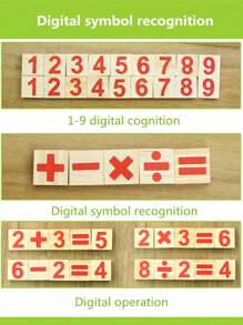 Aide pédagogique pour les mathématiques: Bâtonnets numériques en bois pour aider les enfants à apprendre facilement les mathématiques, cadeau pour Halloween, Noël et le jour de Thanksgiving