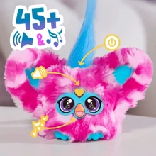 Hasbro Furby Furblets Dah-Tee Mini Friend，45+ 种声音，乡村音乐，只会说 Furbish，适合男孩和女孩的电子毛绒玩具，互动宠物，粉色波尔卡圆点，6 岁以上 - 8 - 查看 6