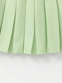 Balabala Girls' Pleated Short Skirt, Classic And Stylish Springwear - Green - View 5