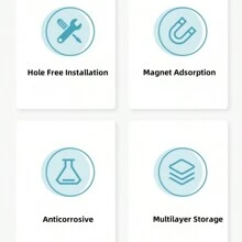 Magnetic Hanger Storage Box, Punch-Free Rack, Washing Machine Hanger Storage Rack, Convenient For Organizing Hangers, Balcony Clothes Drying Rack Wall Mount,Spring,Minimalist,Summer Tops - Black - View 7