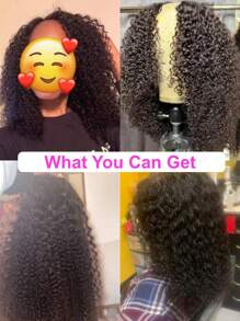 UNice Wig EasiContour Seamless Edge Kinky Curly V Part Wig With Elastic Drawstring Upgrade U Part Wig Beginner Friendly Wigs No Leave Out Hand Tied Glueless Wigs Protective Style Wear Go Wigs For Women Unice Hair