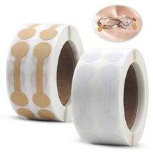  500/1000PCS Price White Jewelry Stickers For Small Business, Jewelry Price Tags Self Adhesive, White Blank Jewelry Price Label Roll For Clothing Ring Necklace Earring Price Identify Rectangle Label, Dumbbell Jewelry Stickers Jewelry Repair Tags, Kraft Paper, Blank Price Indentification Tags - Multicolor - View 2