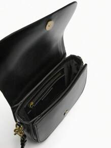 女士马鞍包单肩包斜跨腋下包2024新品海外货品宽肩带 - 黑色 - 查看 5