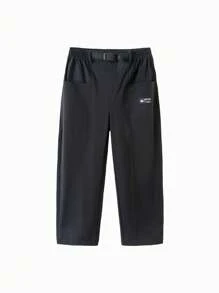 Balabala Boys' Cargo Trousers, Relaxed Fit Spring Pants - Black - View 1