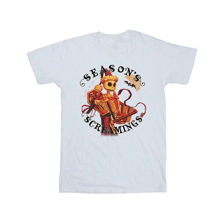 Disney Camiseta El extraño mundo de Jack Navidad (Blanco) para hombres - Blanco - Ver 1