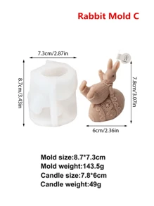 Molde de silicona con diseño de conejito de Pascua y huevo para hacer velas perfumadas, moldeado de resina y manualidades de cemento - Molde asimétrico de conejo y huevo para hacer joyas DIY, arte y regalos festivos