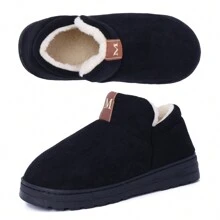 Womens Boots - Memory Foam Fleece Lined Winter House Shoes, Lightweight Indoor/Outdoor Slip-Ons With Closed Back - Black - View 4
