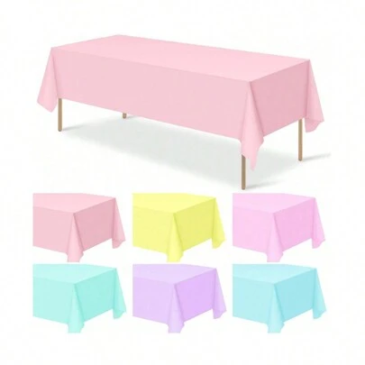 1 pieza Mantel de plástico de colores, mantel rectangular desechable en varios colores, apto para bodas, picnics al aire libre, fiestas de cumpleaños, festivales de primavera, Pascua, cocina y fiestas festivas, decoración del hogar. Manteles de colores, negro, rosa, blanco, azul, a prueba de agua y aceite. Mantel de boda, decoración de boda, decoración del hogar, decoración de habitación, favores de fiesta, regalos de novia, decoraciones de graduación, decoraciones de fiesta de cumpleaños