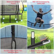 FIZITI 12FT 14FT 16FT Outdoor Trampoline For Ki Ds And Adults, Recreational Backyard 1500LBS Trampoline With Enclosure Net, Ladder, Bonus Sprinkler And LED Lights -ASTM CPC CPSIA Christmas Gifts