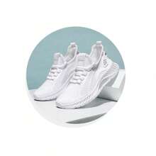 Women's Walking Shoes Non-Slip Running Shoes Sports Shoes Gym Training Lightweight Breathable Mesh Casual Shoes Suitable For Gym Travel Work Sports - 白色 - 查看 4