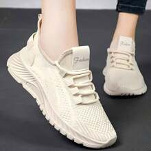 Women's Walking Shoes Non-Slip Running Shoes Sports Shoes Gym Training Lightweight Breathable Mesh Casual Shoes Suitable For Gym Travel Work Sports - 白色 - 查看 6