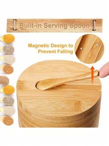 Saleiro Prático Personalizado com Nome e Padrões, Saleiro de Bambu e Madeira de Oliveira com Nome Personalizado, Saleiro Giratório com Colher, Decoração de Mesa de Cozinha, Melhor Presente