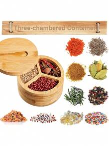 Saleiro Prático Personalizado com Nome e Padrões, Saleiro de Bambu e Madeira de Oliveira com Nome Personalizado, Saleiro Giratório com Colher, Decoração de Mesa de Cozinha, Melhor Presente