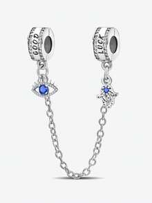 1 件 925 纯银恶魔之眼圣母吊坠饰品适用于手链 DIY 女士珠宝 - 銀色 - 查看 13