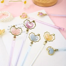 3pcs -20pcs Creative Heart And Star Bead Assorted Color Neutral Pen Cute Highly Attractive Shape Gel Pen, Signature Pen, 0.5mm Black Ink, Back To School, School Supplies, Kawaii Stationery, Perfect For Valentine's Day ,Business, Office, Special Occasions, Weddings & Christmas Gifts