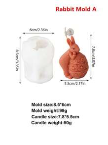 Molde de silicona con diseño de conejito de Pascua y huevo para hacer velas perfumadas, moldeado de resina y manualidades de cemento - Molde asimétrico de conejo y huevo para hacer joyas DIY, arte y regalos festivos