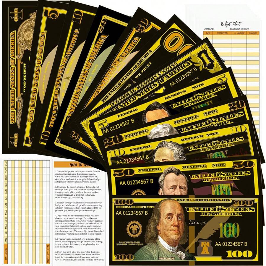 12 Packs Cash Envelopes For Budget Planner System – Money Envelopes For Budgeting And Saving With 12 Expense Tracking Budget Sheets - Multicolor - View 1
