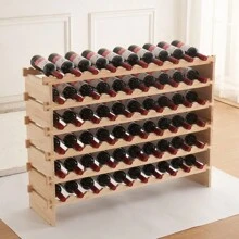 Shelf For 60 Bottles 110 X 30 X 80.5 Cm - Wood Color - View 4