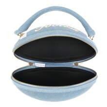 Football Shaped Crossbody Handbag - Unique Sports-Themed Purse With Adjustable Strap - Denim - 查看 7