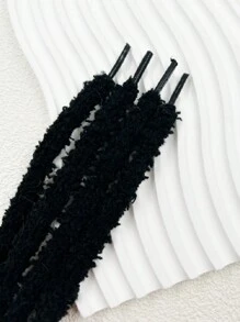 1 Pair (2pcs) Plush Ins-Style Cute Fashion Wide Shoelaces, Casual Shoes Accessories, DIY