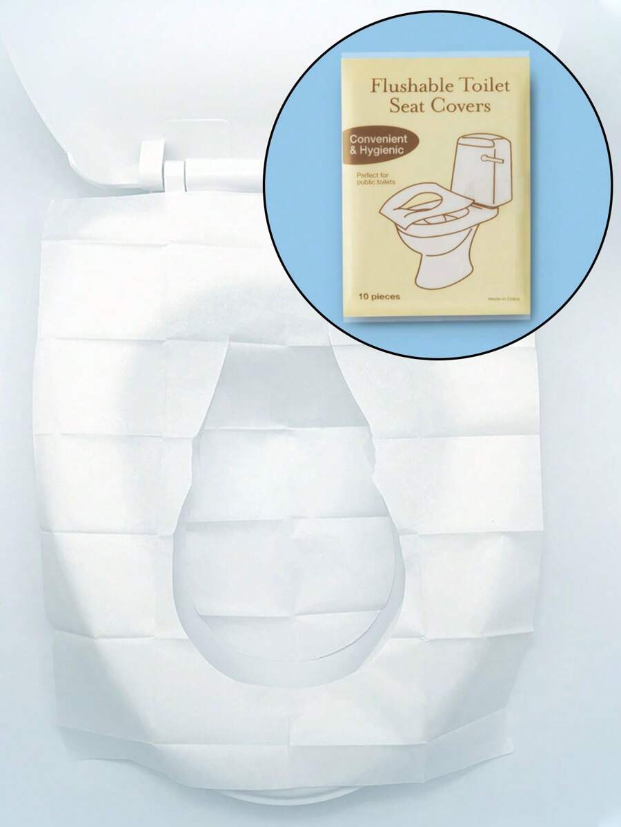 10/30/50/80pcs Disposable Travel Toilet Seat - Portable Toilet Seat For Travel And Hotel, Large Size Waterproof Universal Seat Paper, Portable, Dissolvable