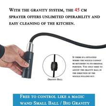 Kitchen Sink Faucet Pull Out Sprayer 360° Swivel Single Handle Single Hole Mixer Tap - 黑色 - 查看 7