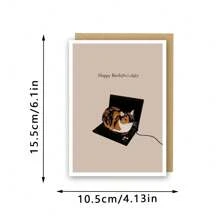 Witzige Geburtstagskarten mit Katzen für Katzenliebhaber, Katze sitzt auf Laptop, Geburtstagskarten, geeignet für alle Anlässe, für Familie und Freunde, Freund, Freundin, jeden