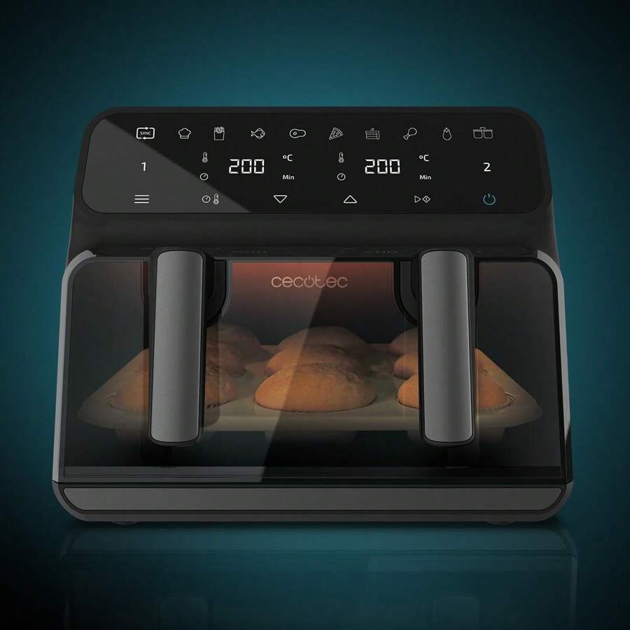 Cecotec Ctec 9-litrowa cyfrowa frytkownica bezolejowa Cfry Advance 9000 z oknem - Wielokolorowe - Zobacz 1