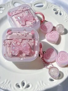 Pink Bow Design Soft Silicone Protective Case Compatible With Apple Airpods 1/2/3, Airpods Pro 2 - 103 Bow - View 10