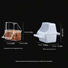 Transparent Hanging Bird Cage Food Bowl, Anti-Splash External Bird Feeder, Parrot Water Feeder, Bird Feeding Supplies - Multicolor - View 9