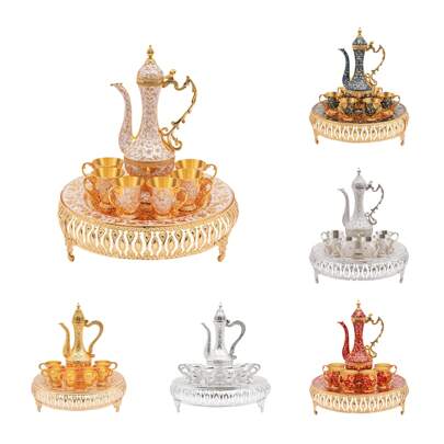 eusmeyusnt eusmeyusn Kaffeetasse und Teekanne Set, Teeservice Set für Teetisch Dekoration 6-Tassen,Kaffeetasse und Teekanne Set, Teeservice Set, Teeservice Set für Teetisch Dekoration