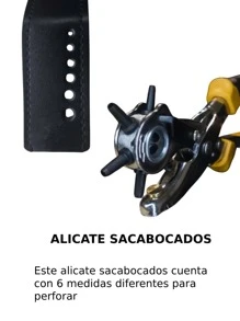 Vmingo Kit Alicate 3en1 Sacabocados Ojales Remachadora Ojilladora Cinturon Repuesto 350 Remaches - Amarillo - Ver 2