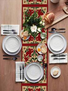 1 pièce Chemin de table à motif bohème, décoration de maison, articles pour fête d'intérieur/extérieur, décoration de pièce. Convient pour la décoration de cuisine à la maison et les décorations de fête