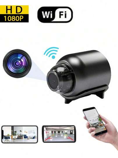 1pc 1080P Wireless High Definition Wide Angle Night Vision Car Dash Cam, Home Security Surveillance Camera