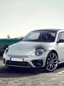 汽车睫毛 汽车假睫毛 汽车贴纸 汽车大灯眉贴 2片装 - 彩色 - 查看 4