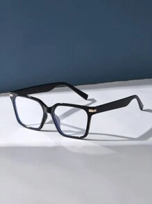 Unisex Square Plastic Computer/Gaming/TV/Phone Glasses, Reduce Eye Fatigue, Fashion Clear Lens Glasses Frame - Black - View 2