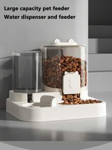 1 件宠物水瓶和宠物喂食器 - 二合一大容量（水瓶 800 毫升和喂食器 1600 毫升），自动补充食物和饮用水，可储存 10 天猫狗食物，狗碗和猫碗 - 宠物用品