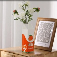 1 件复古风格 Rise And Shine 装饰陶瓷花瓶，独特的家居/厨房/办公室装饰，橙汁 - 多色 - 查看 11